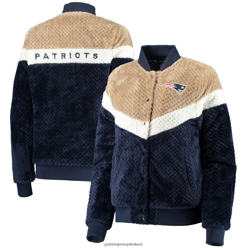 Patriots Jersey Women G-III 4Her by Carl Banks Navy/Cream Riot Squad Sherpa Full-Snap Jacket 8226D912 Clothing