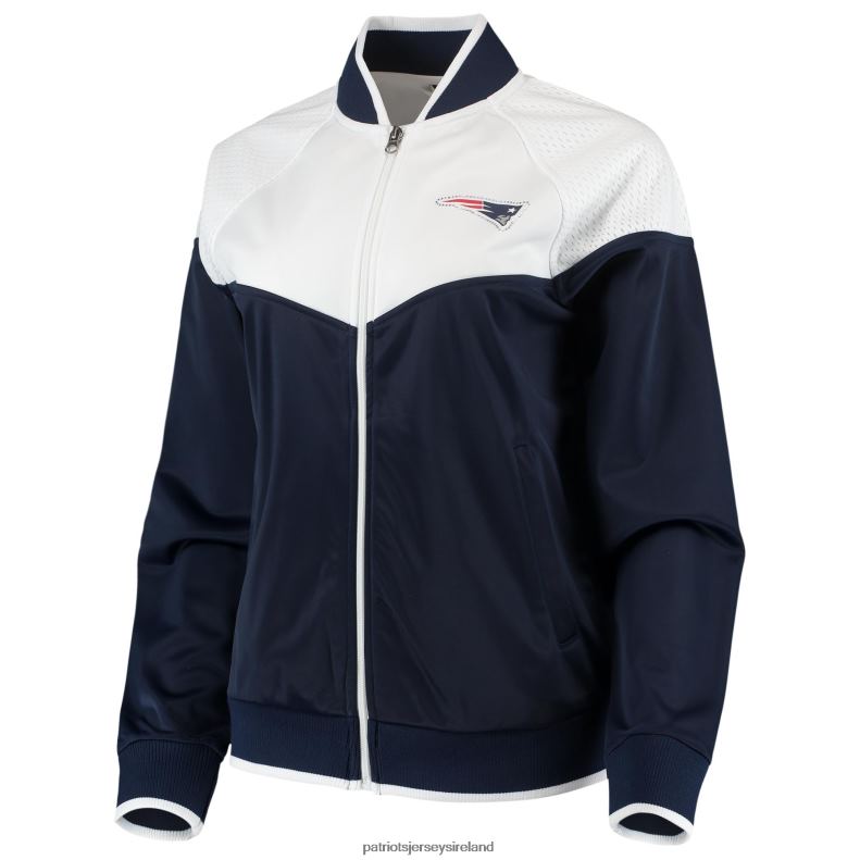Patriots Jersey Women G-III 4Her by Carl Banks Navy/White Wildcard Full-Zip Raglan Track Jacket 8226D975 Clothing