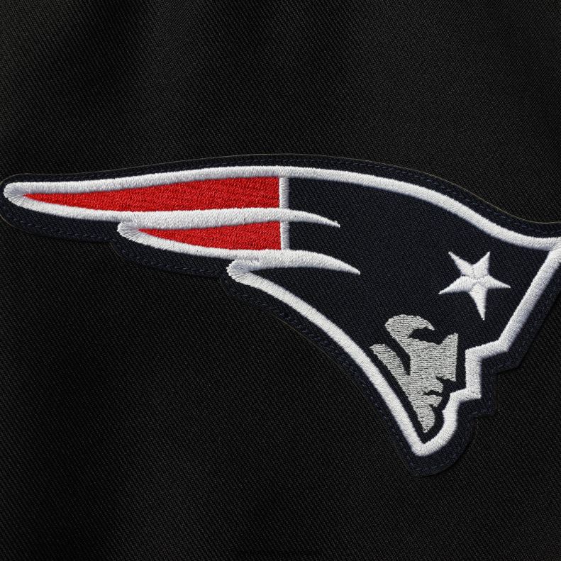 Patriots Jersey Women JH Design Black Plus Size Poly Twill Full-Snap Jacket 8226D965 Clothing