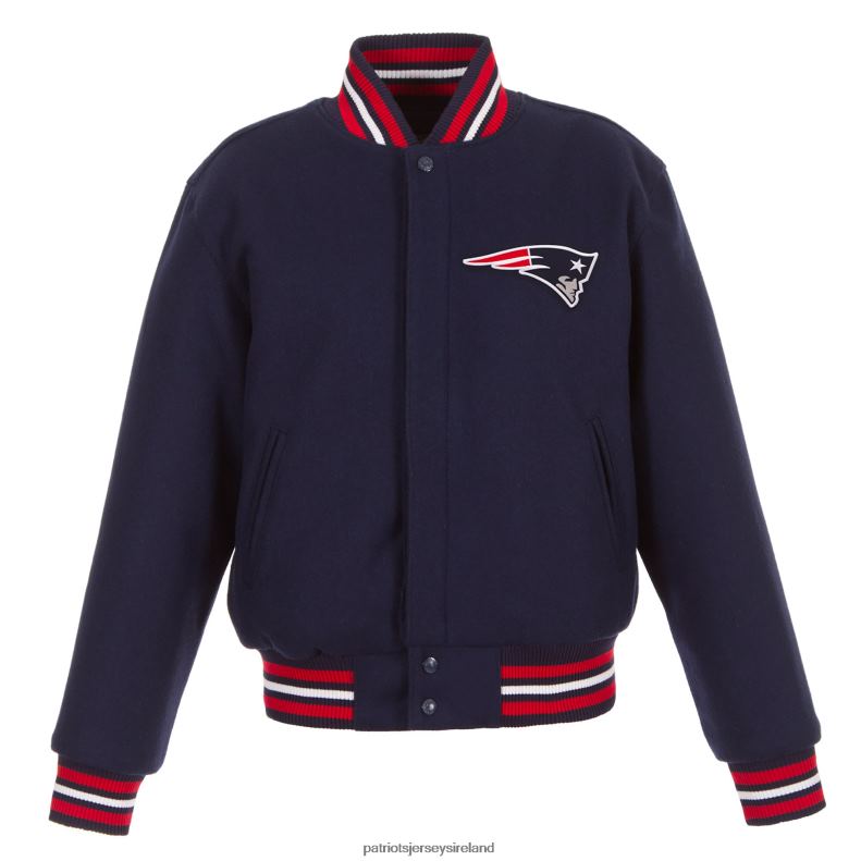Patriots Jersey Women JH Design Navy Embroidered Logo All-Wool Jacket 8226D1109 Clothing