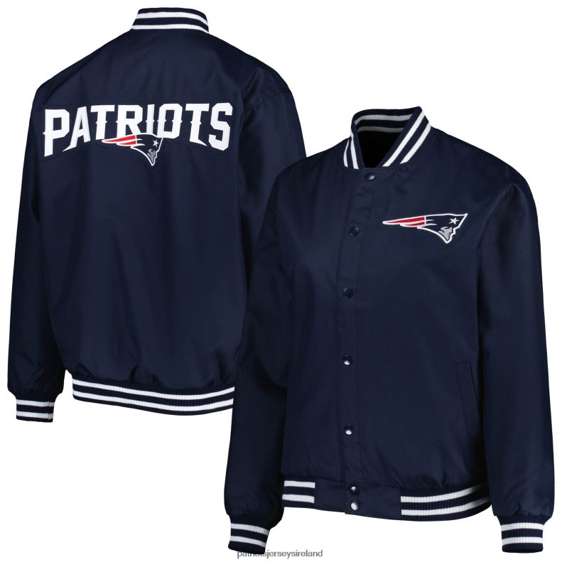 Patriots Jersey Women JH Design Navy Plus Size Full-Snap Jacket 8226D1002 Clothing