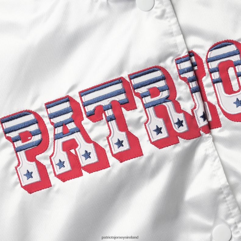 Patriots Jersey Women Starter White High Post Satin Rhinestone Full-Snap Jacket 8226D964 Clothing