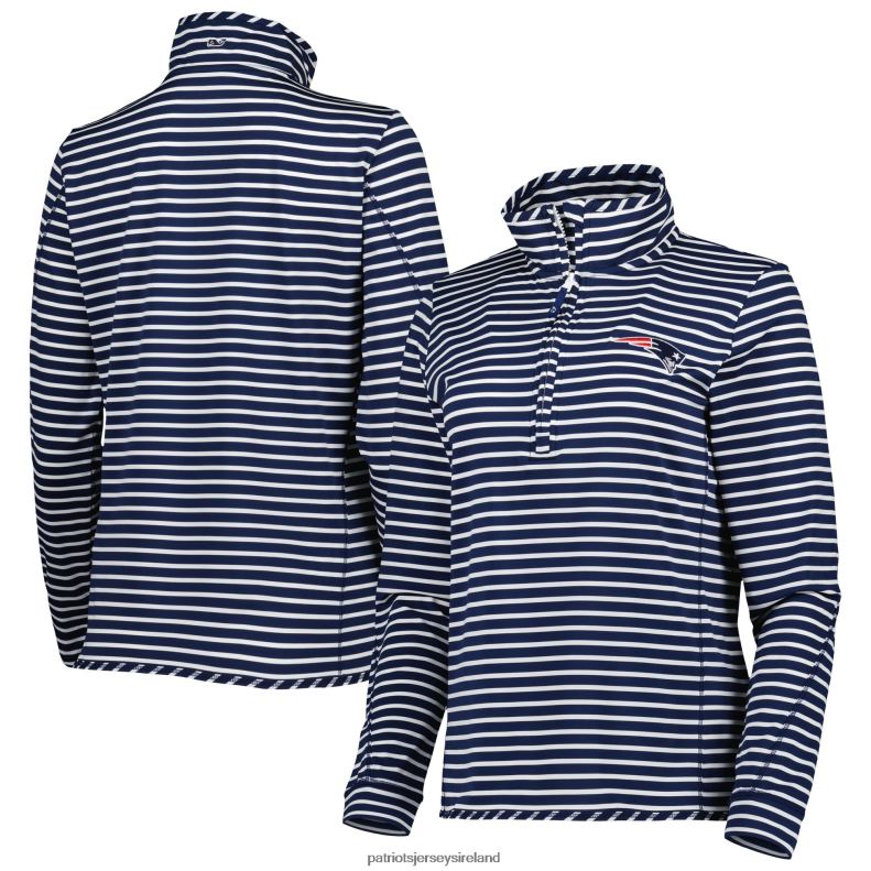 Patriots Jersey Women Vineyard Vines Navy Sankaty Shep Half-Zip Pullover Top 8226D888 Clothing