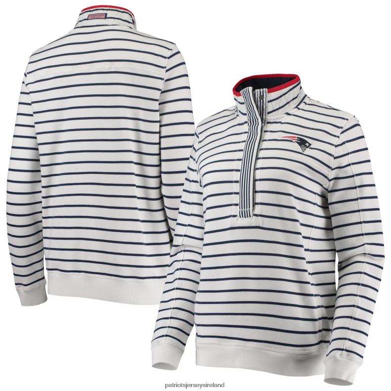 Patriots Jersey Women Vineyard Vines White Americana Shep Shirt Half-Zip Sweatshirt 8226D968 Clothing