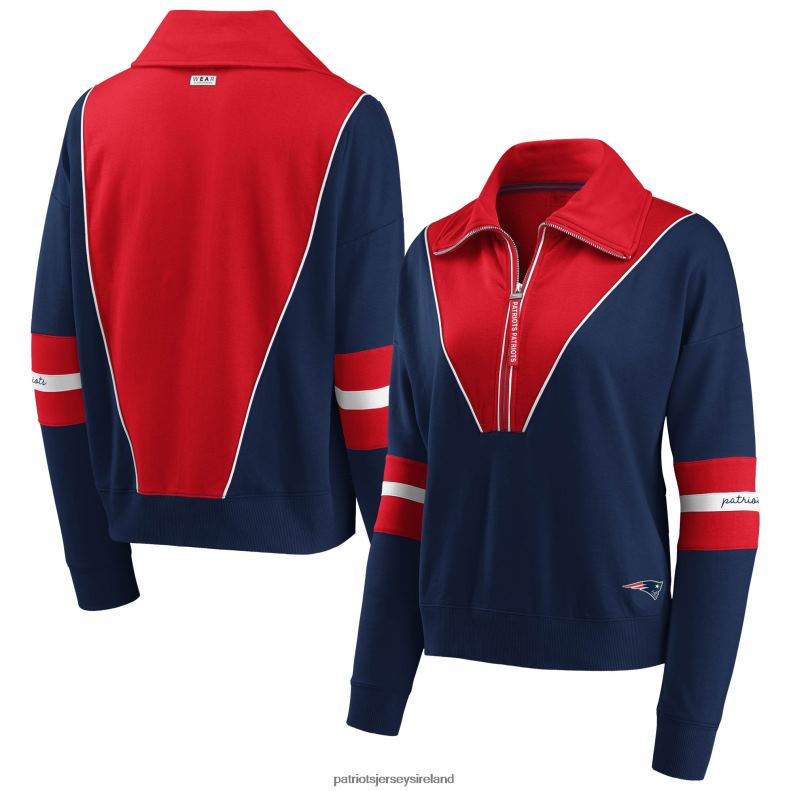 Patriots Jersey Women WEAR By Erin Andrews Navy Half-Zip Jacket 8226D933 Clothing