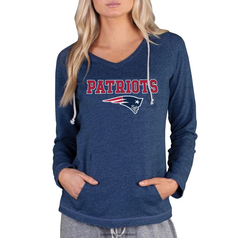 Patriots Jersey Women Concepts Sport Navy Mainstream Hooded Long Sleeve V-Neck Top 8226D2709 Clothing