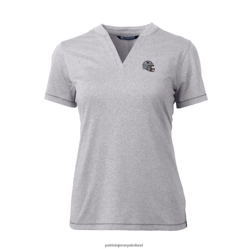 Patriots Jersey Women Cutter & Buck Heather Gray Helmet Logo DryTec Forge Stretch V-Neck Blade Top 8226D2648 Clothing