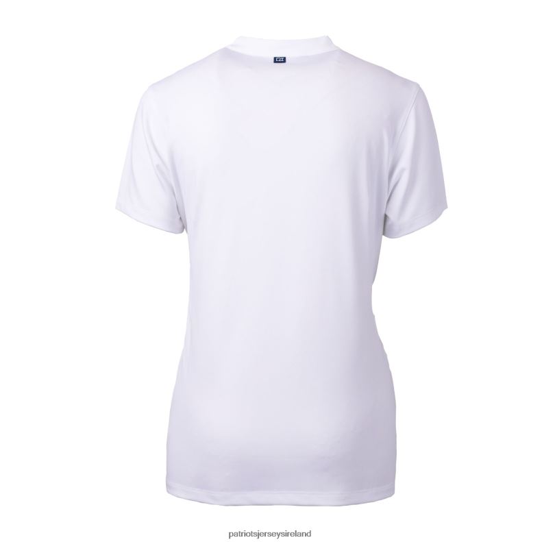 Patriots Jersey Women Cutter & Buck White Helmet Logo DryTec Forge Stretch V-Neck Blade Top 8226D2654 Clothing