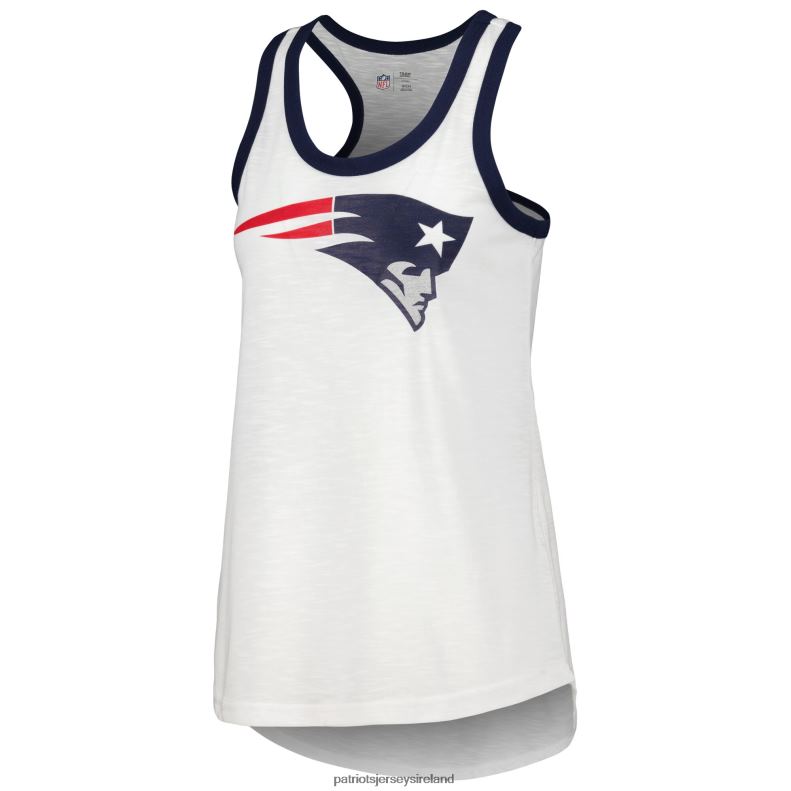 Patriots Jersey Women G-III 4Her by Carl Banks White Tater Tank Top 8226D2660 Clothing
