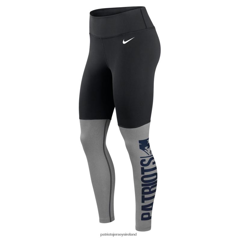 Patriots Jersey Women Nike Black/Heathered Charcoal Logo Stack Performance Leggings 8226D2500 Clothing