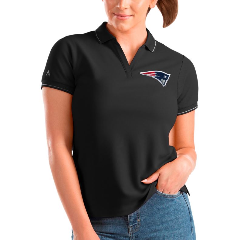 Patriots Jersey Women Antigua Black Affluent Polo 8226D2532 Clothing