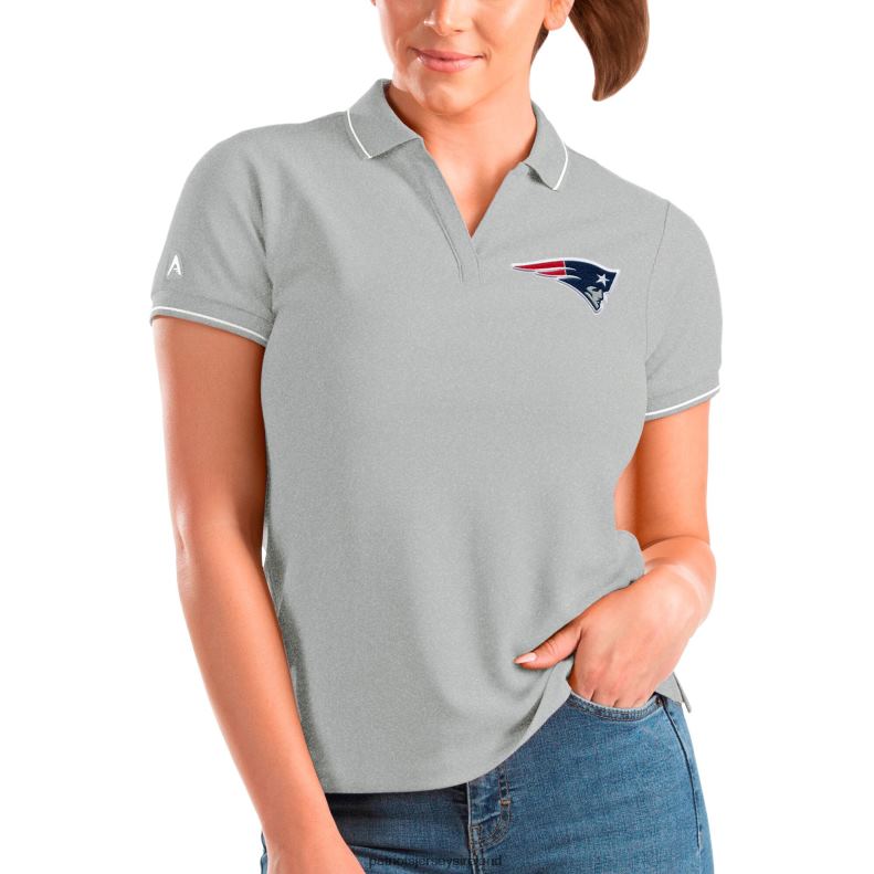 Patriots Jersey Women Antigua Heathered Gray Affluent Polo 8226D2533 Clothing