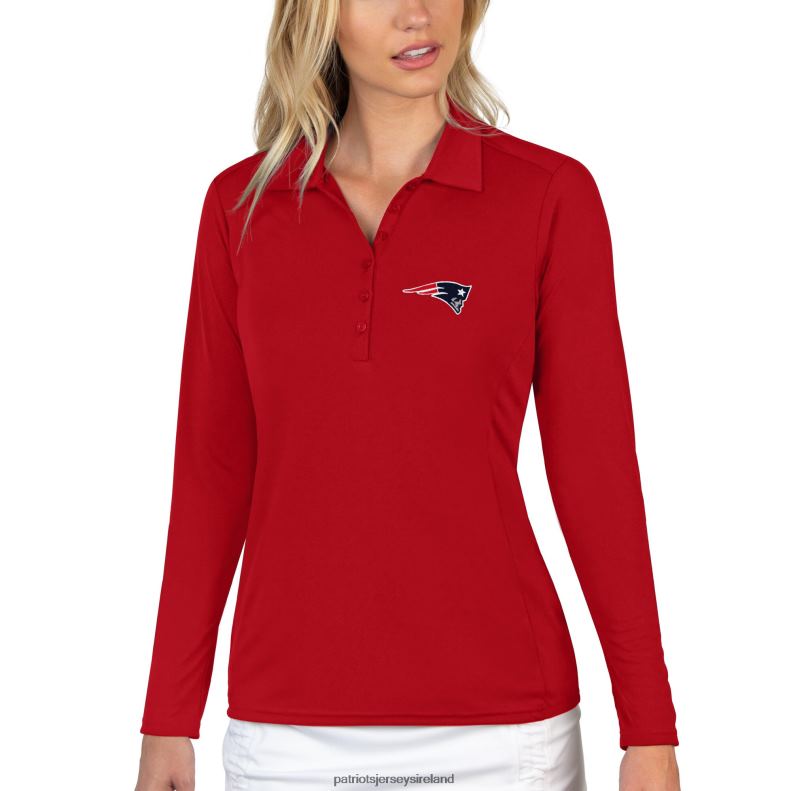 Patriots Jersey Women Antigua Red Tribute Long Sleeve Polo 8226D2536 Clothing