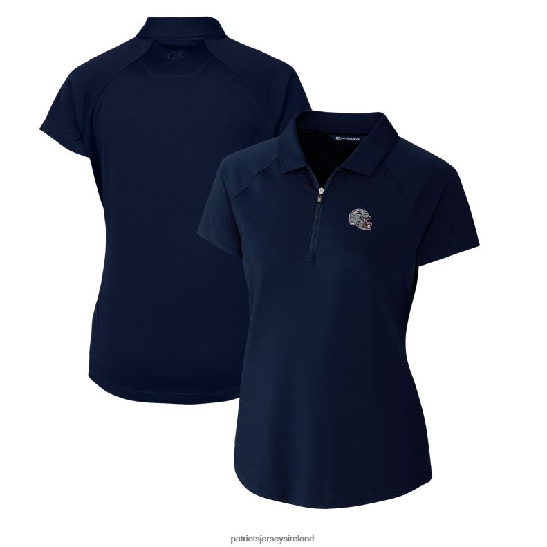 Patriots Jersey Women Cutter & Buck Navy Helmet Logo DryTec Forge Stretch Polo 8226D2506 Clothing