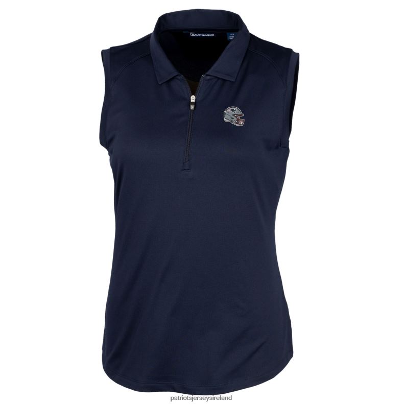Patriots Jersey Women Cutter & Buck Navy Helmet Logo DryTec Forge Stretch Sleeveless Polo 8226D2502 Clothing