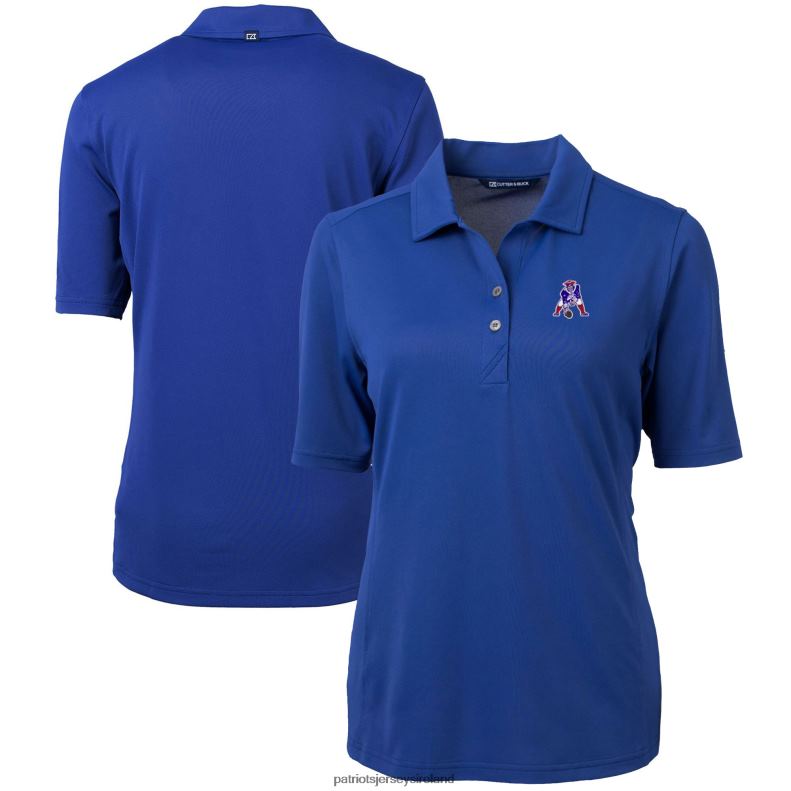 Patriots Jersey Women Cutter & Buck Royal Throwback Logo Virtue Eco Pique Recycled Polo 8226D2594 Clothing