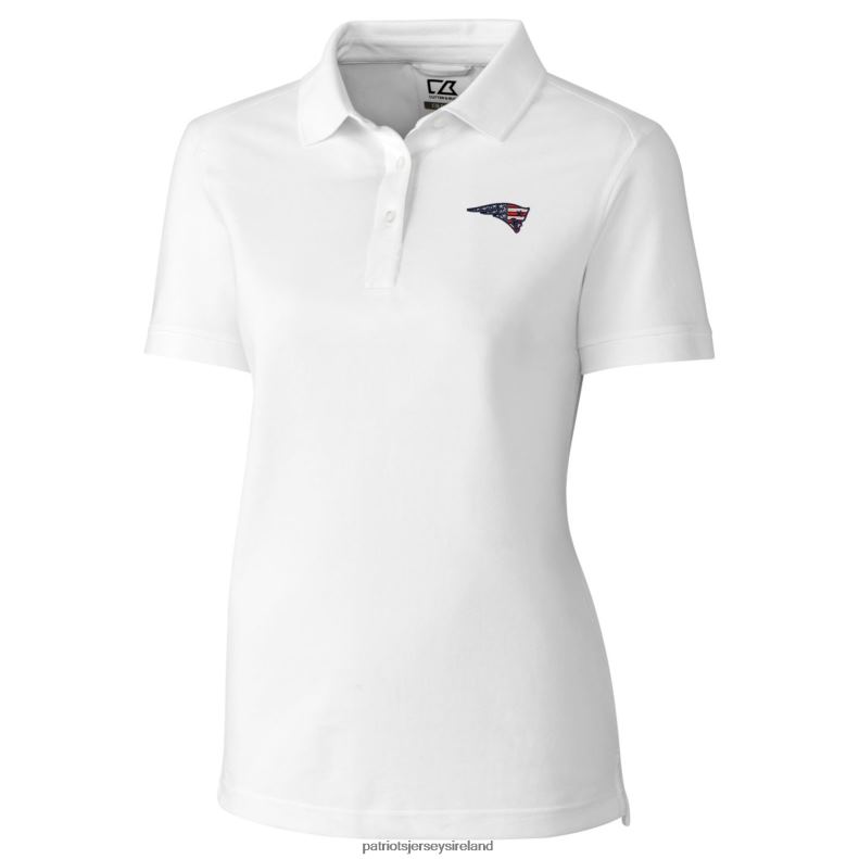 Patriots Jersey Women Cutter & Buck White Advantage DryTec Tri-Blend Pique Polo 8226D2572 Clothing