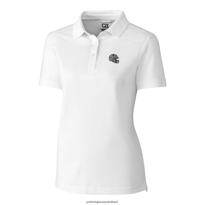 Patriots Jersey Women Cutter & Buck White Helmet Logo DryTec Advantage Tri-Blend Pique Polo 8226D2508 Clothing