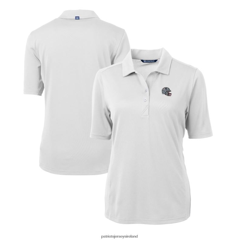 Patriots Jersey Women Cutter & Buck White Helmet Logo DryTec Virtue Eco Pique Recycled Polo 8226D2526 Clothing