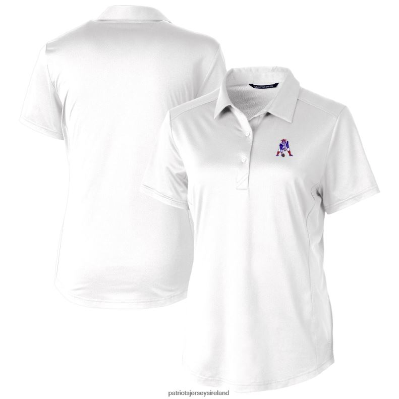 Patriots Jersey Women Cutter & Buck White Throwback Logo Prospect Textured Stretch Polo 8226D2599 Clothing