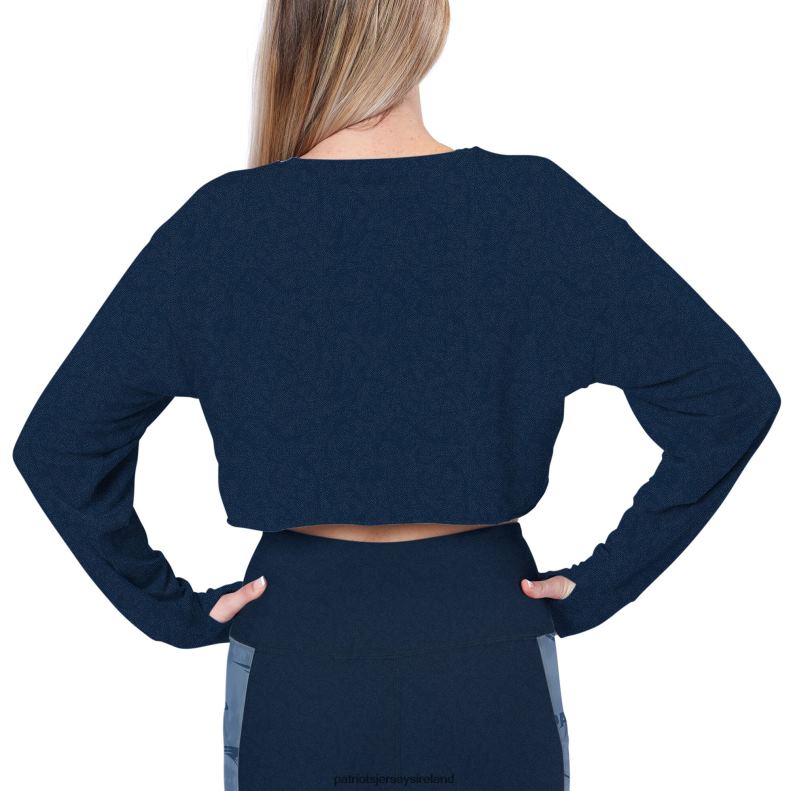Patriots Jersey Women Certo Navy Cropped Long Sleeve Shirt 8226D2773 Clothing