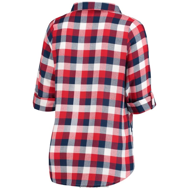 Patriots Jersey Women Concepts Sport Navy/Red Plus Size Breakout Flannel Nightshirt 8226D2814 Clothing