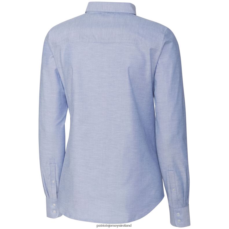 Patriots Jersey Women Cutter & Buck Light Blue Oxford Stretch Long Sleeve Button-Up Shirt 8226D2833 Clothing