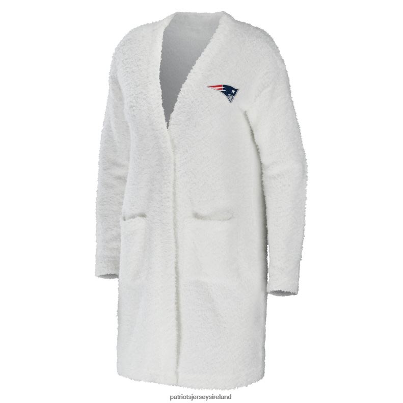 Patriots Jersey Women WEAR by Erin Andrews Cream Cozy Lounge Cardigan Sweater 8226D2815 Clothing