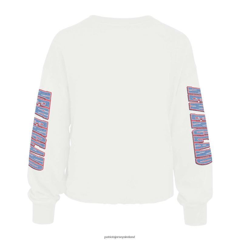 Patriots Jersey Women 47 Cream Brush Back Parkway Cropped Lightweight Long Sleeve T-Shirt 8226D2718 Clothing