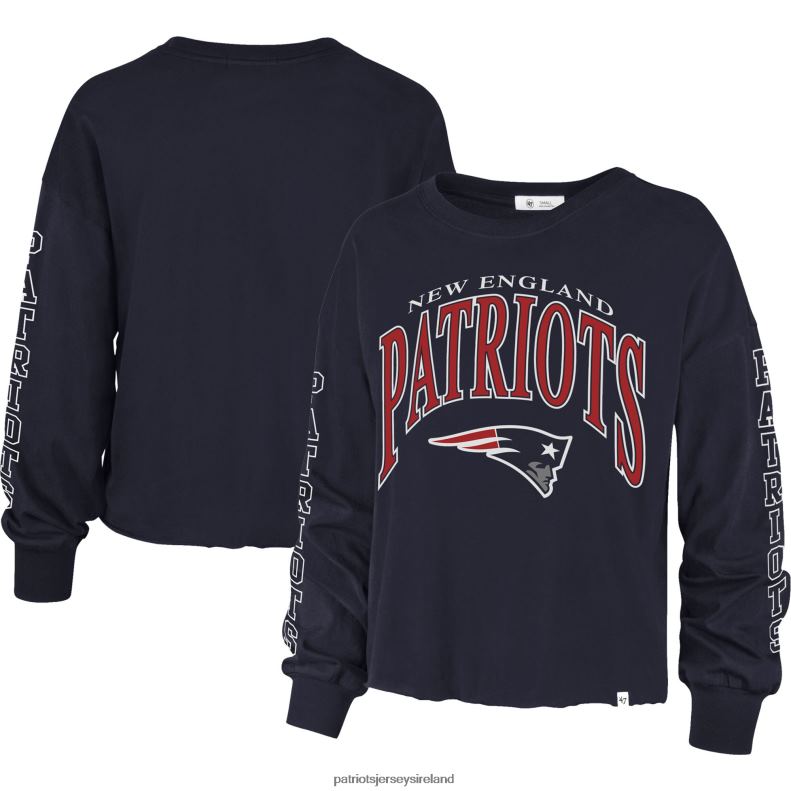 Patriots Jersey Women 47 Navy Skyler Parkway Cropped Long Sleeve T-Shirt 8226D2698 Clothing