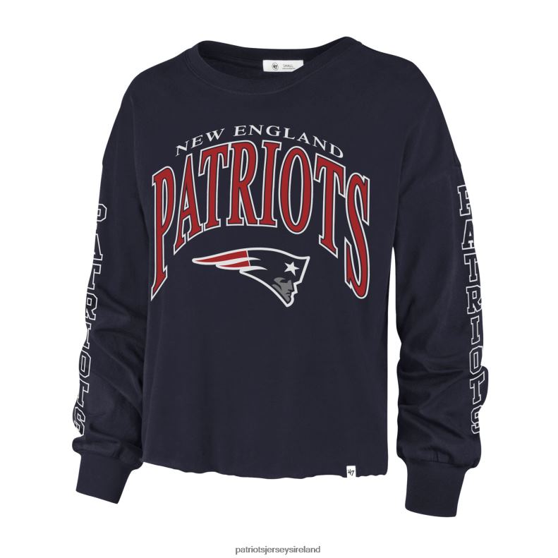 Patriots Jersey Women 47 Navy Skyler Parkway Cropped Long Sleeve T-Shirt 8226D2698 Clothing