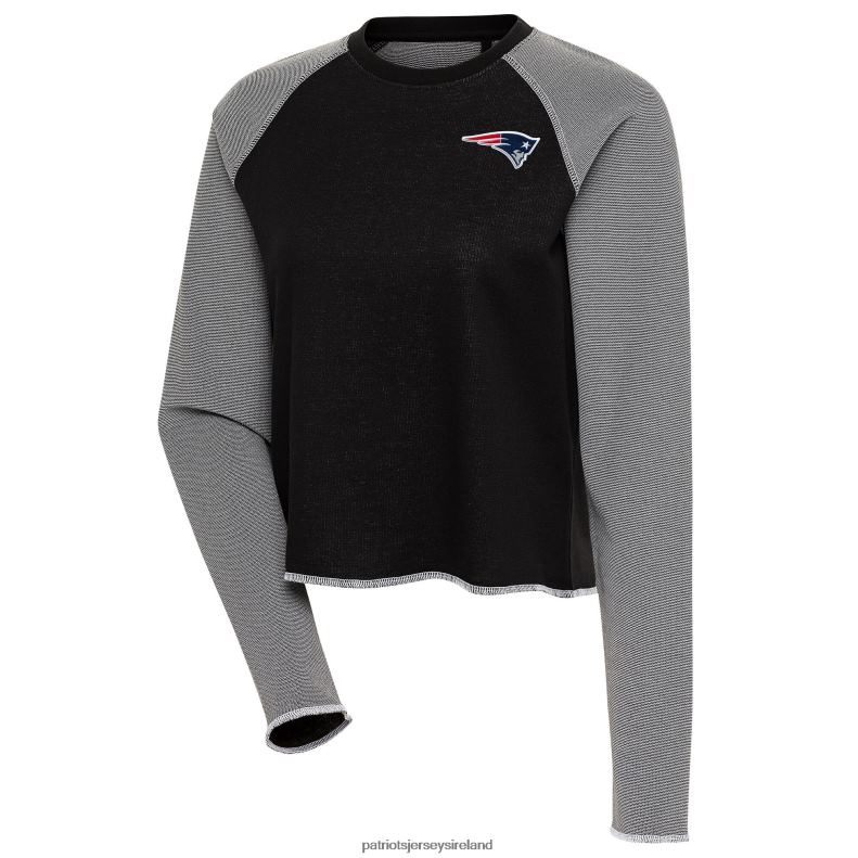 Patriots Jersey Women Antigua Black/White Play Long Sleeve T-Shirt 8226D2821 Clothing