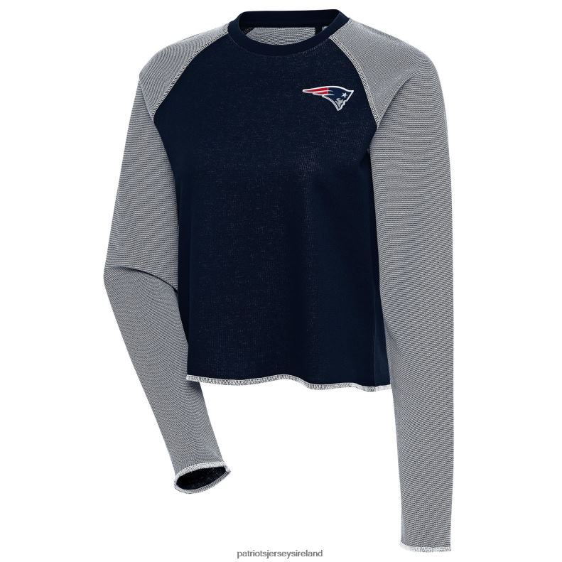 Patriots Jersey Women Antigua Navy/White Play Long Sleeve T-Shirt 8226D2822 Clothing