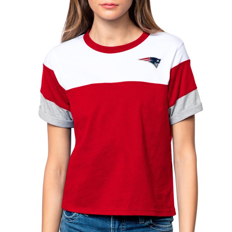 Patriots Jersey Women Antigua White/Red Flip T-Shirt 8226D2816 Clothing