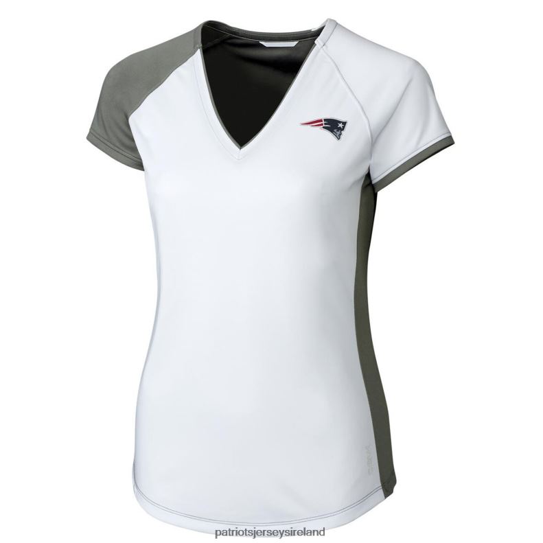 Patriots Jersey Women Cutter & Buck White/Gray Presley V-Neck T-Shirt 8226D2764 Clothing