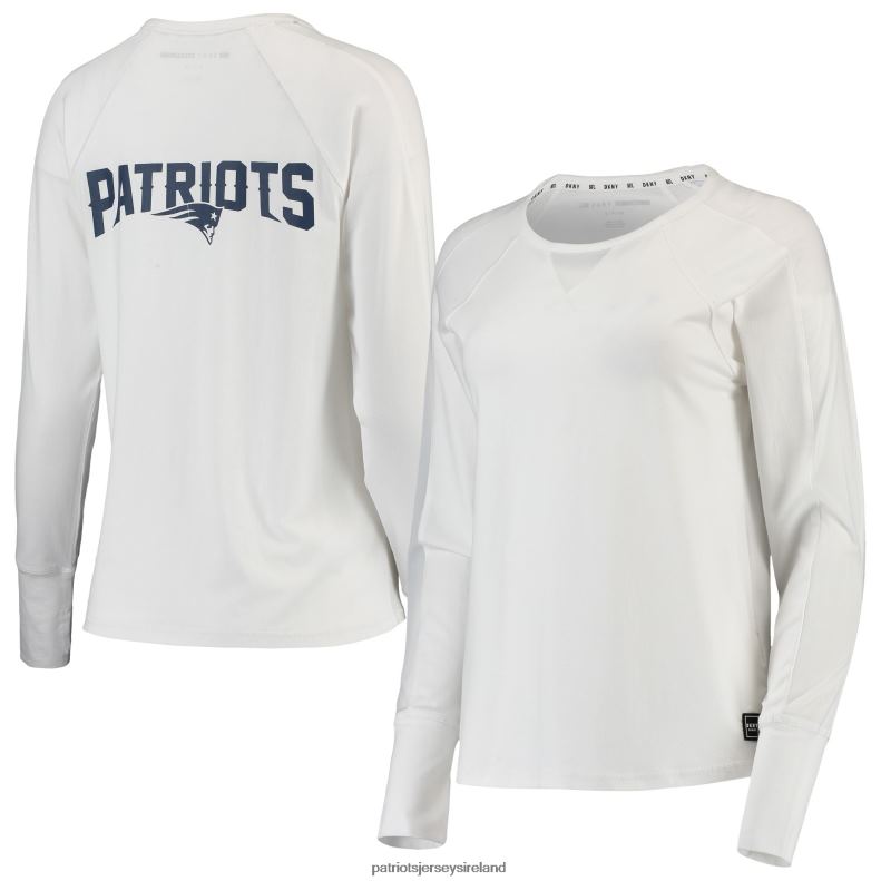 Patriots Jersey Women DKNY Sport White Gabby Mesh Long Sleeve T-Shirt 8226D2761 Clothing