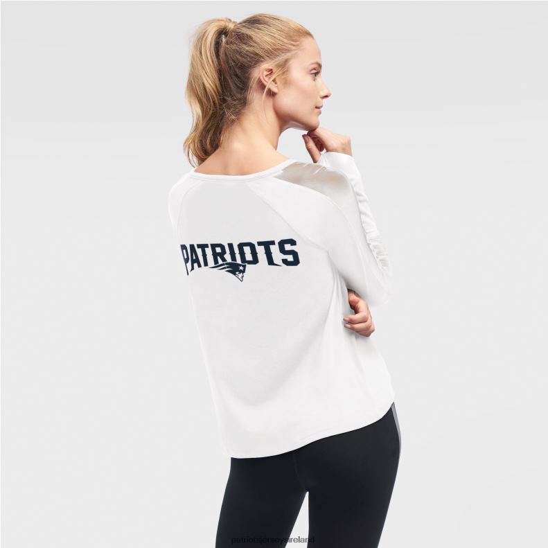 Patriots Jersey Women DKNY Sport White Gabby Mesh Long Sleeve T-Shirt 8226D2761 Clothing