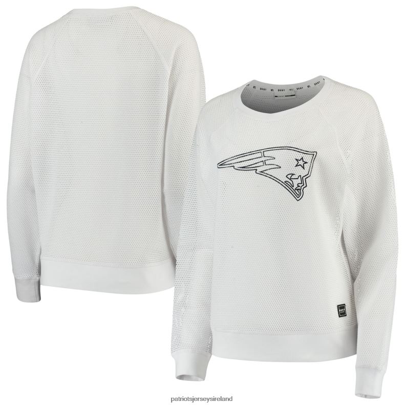 Patriots Jersey Women DKNY Sport White Lauren Mesh Long Sleeve T-Shirt 8226D2763 Clothing