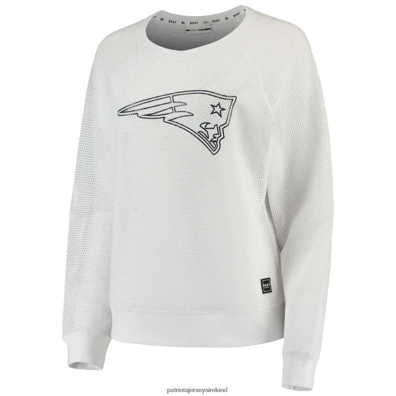 Patriots Jersey Women DKNY Sport White Lauren Mesh Long Sleeve T-Shirt 8226D2763 Clothing