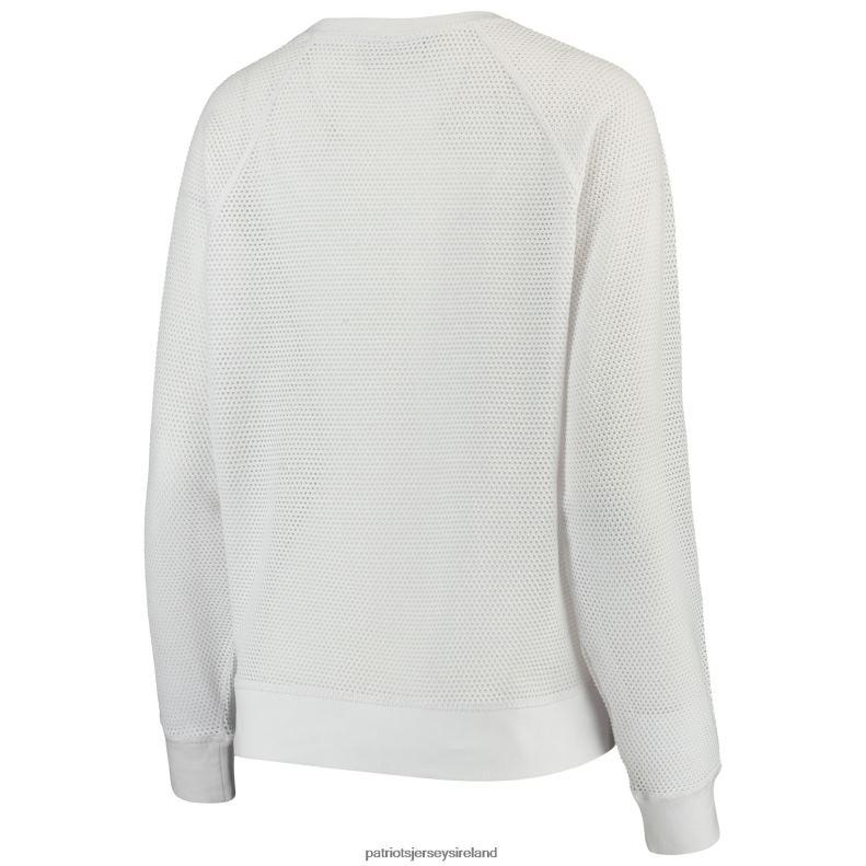 Patriots Jersey Women DKNY Sport White Lauren Mesh Long Sleeve T-Shirt 8226D2763 Clothing