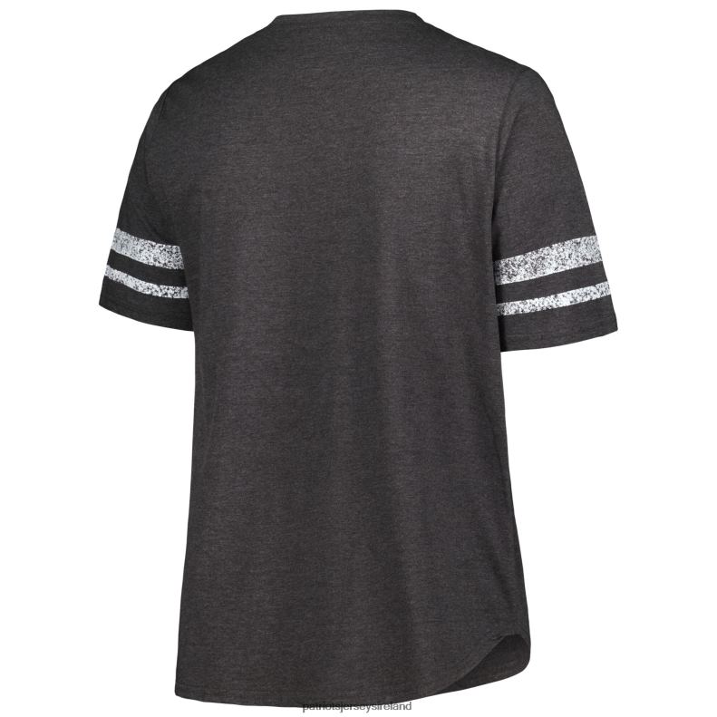 Patriots Jersey Women Fanatics Branded Heather Charcoal Plus Size Lace-Up V-Neck T-Shirt 8226D2668 Clothing