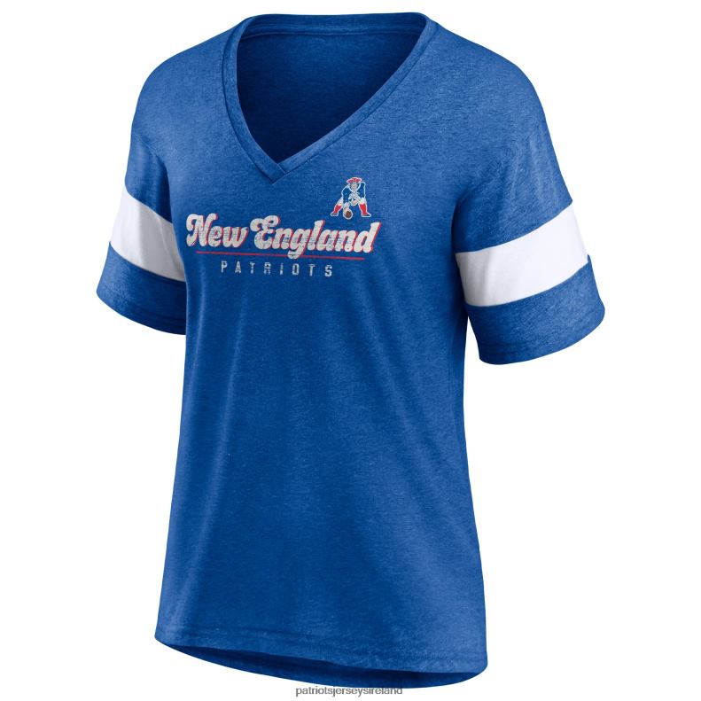 Patriots Jersey Women Fanatics Branded Heathered Royal Give It All Half-Sleeve V-Neck T-Shirt 8226D2691 Clothing
