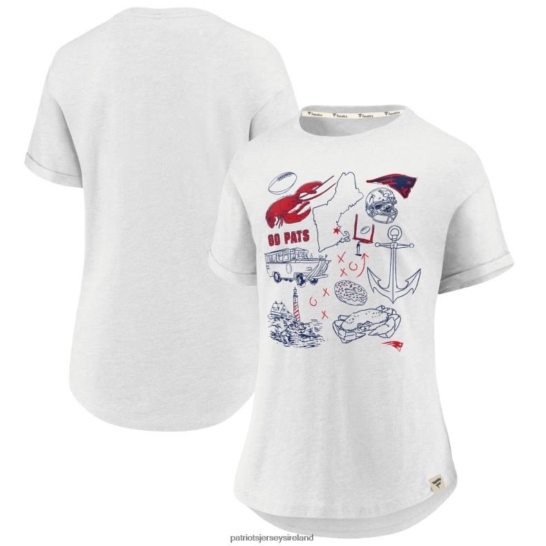 Patriots Jersey Women Fanatics Branded Heathered White True Classics Hometown Tacked T-Shirt 8226D2732 Clothing