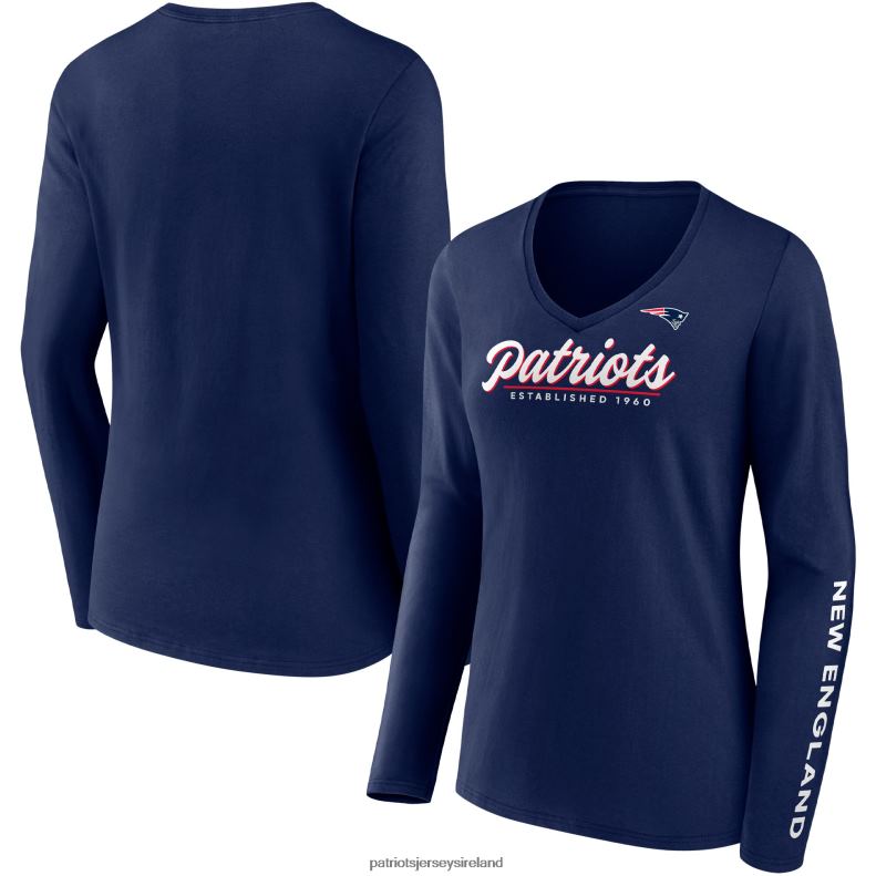 Patriots Jersey Women Fanatics Branded Navy Drive Forward V-Neck Long Sleeve T-Shirt 8226D2778 Clothing