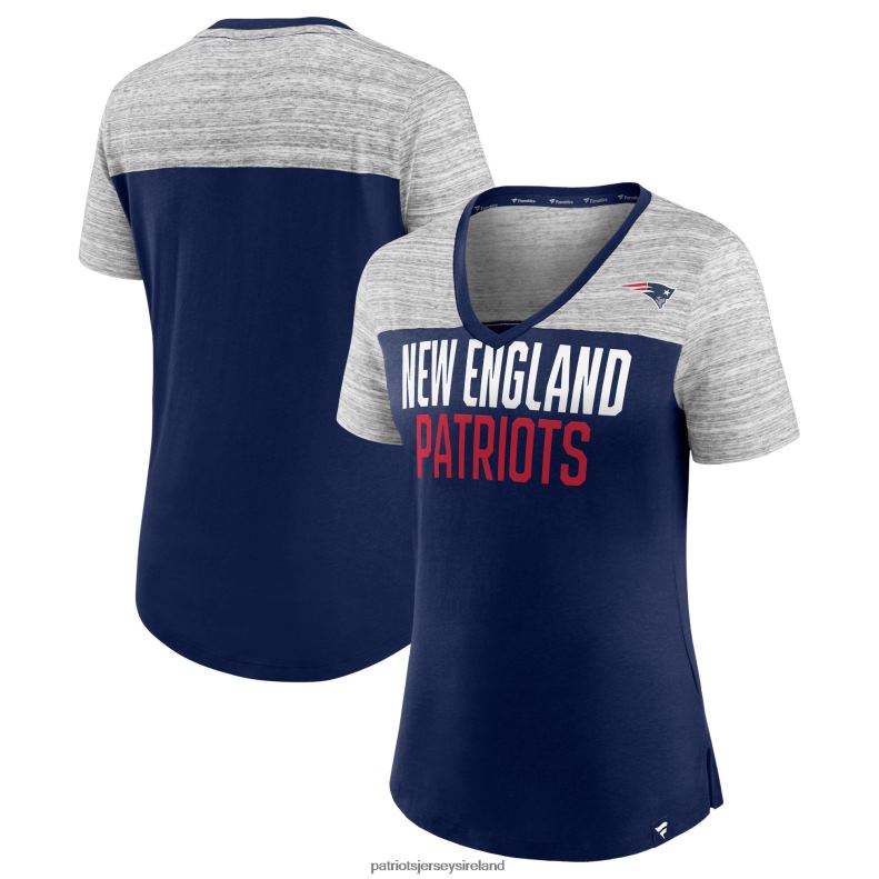 Patriots Jersey Women Fanatics Branded Navy/Heathered Gray Close Quarters V-Neck T-Shirt 8226D2683 Clothing