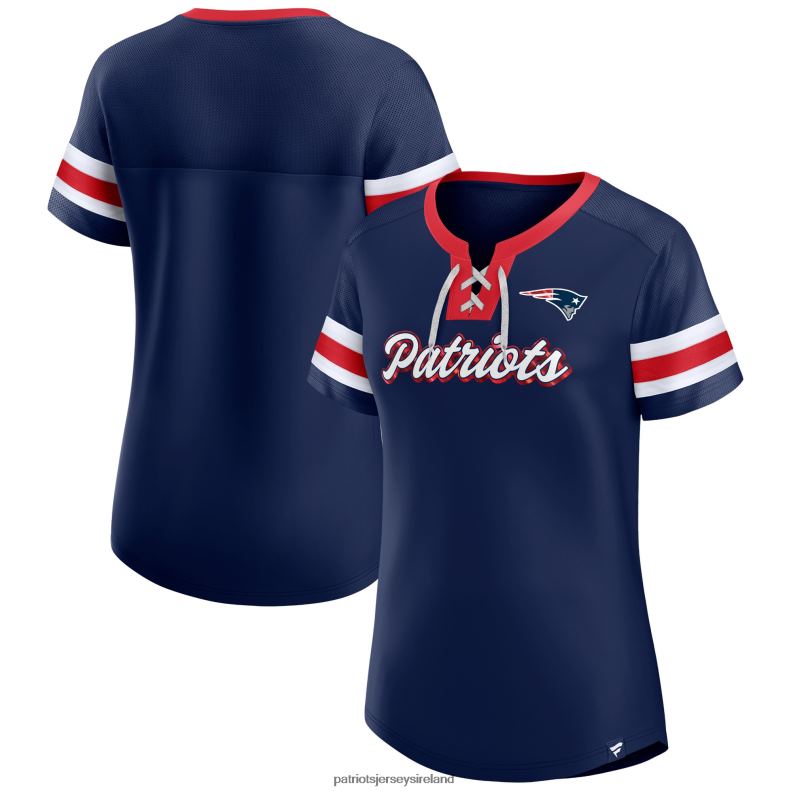 Patriots Jersey Women Fanatics Branded Navy Original State Lace-Up T-Shirt 8226D2706 Clothing