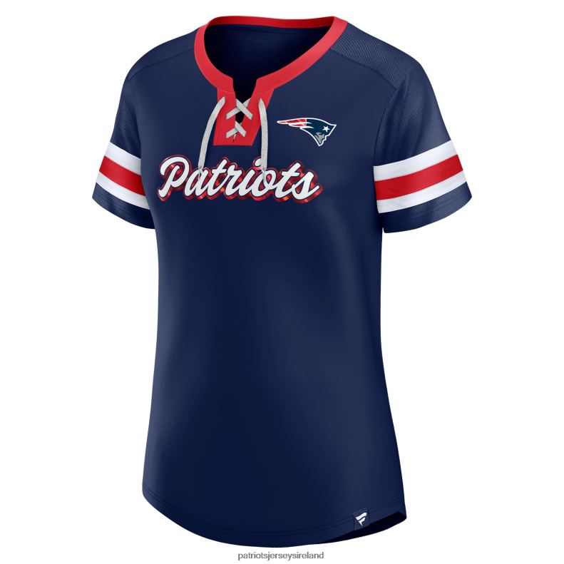 Patriots Jersey Women Fanatics Branded Navy Original State Lace-Up T-Shirt 8226D2706 Clothing