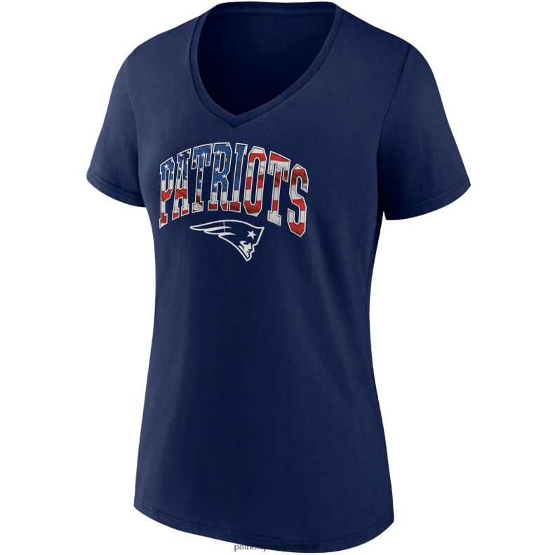 Patriots Jersey Women Fanatics Branded Navy Team Banner Wave V-Neck T-Shirt 8226D2659 Clothing