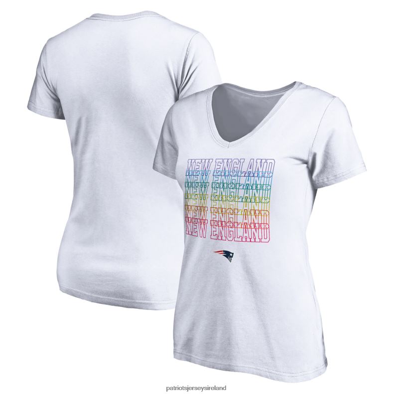 Patriots Jersey Women Fanatics Branded White City Pride V-Neck T-Shirt 8226D2768 Clothing