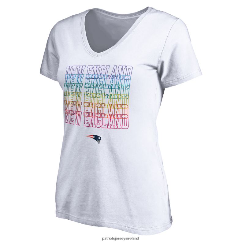 Patriots Jersey Women Fanatics Branded White City Pride V-Neck T-Shirt 8226D2768 Clothing
